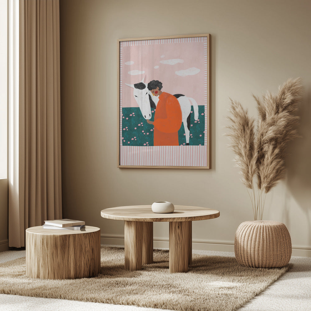 Vibrant Girl and Horse | Poster