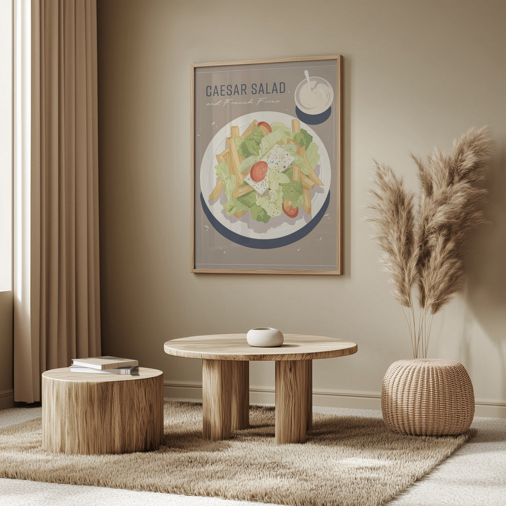 Caesarsallad och pommes frites | Poster