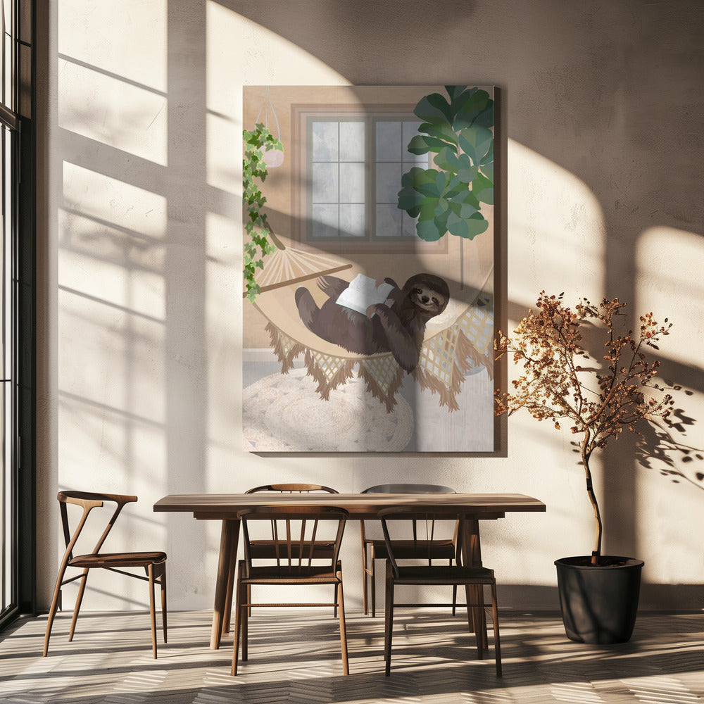 Paresseux paresseux dans un hamac | Tableaux sur Toile