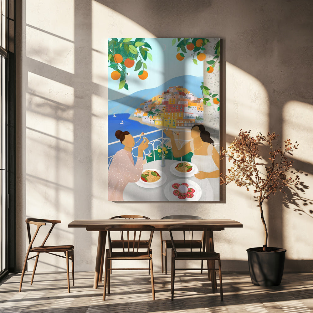 Filles à Positano | Tableaux sur Toile