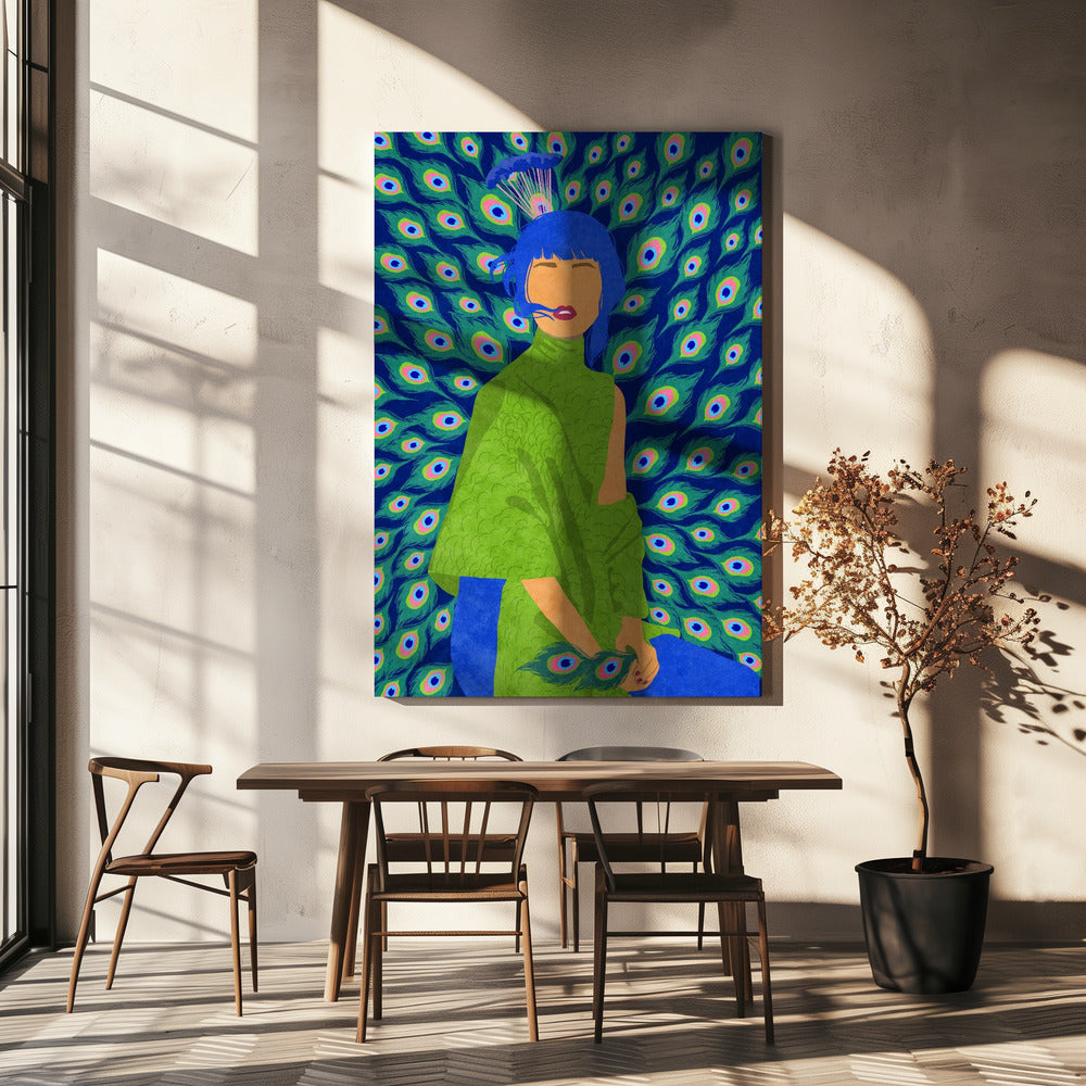 femme paon | Tableaux sur Toile
