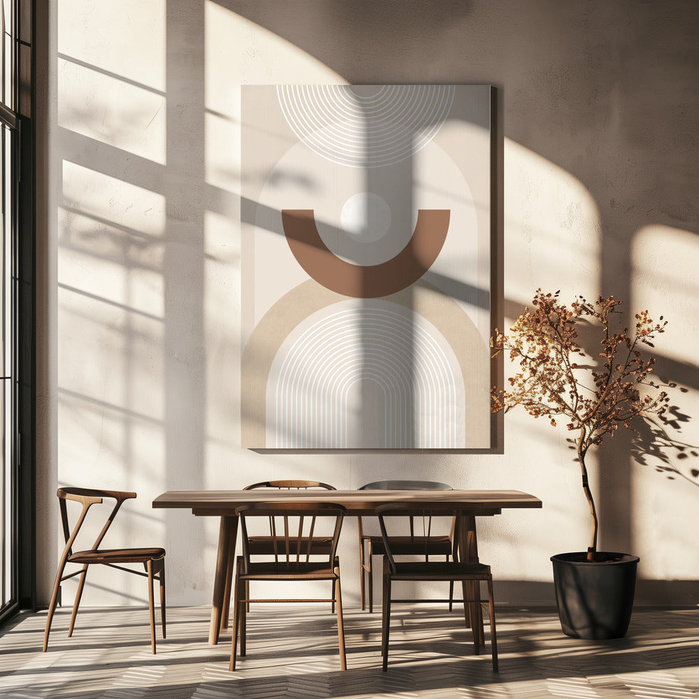 Beige Mitte des Jahrhunderts Poster - Kunstdruck | Leinwand-Bilder