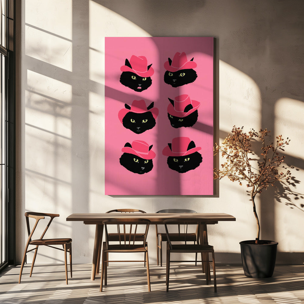 Marcy la chatte cowgirl | Tableaux sur Toile