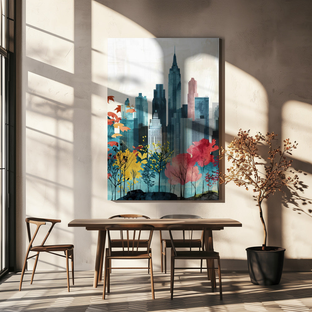 Pittura digitale ad acquerello di New York City (1) | Stampe su Tela