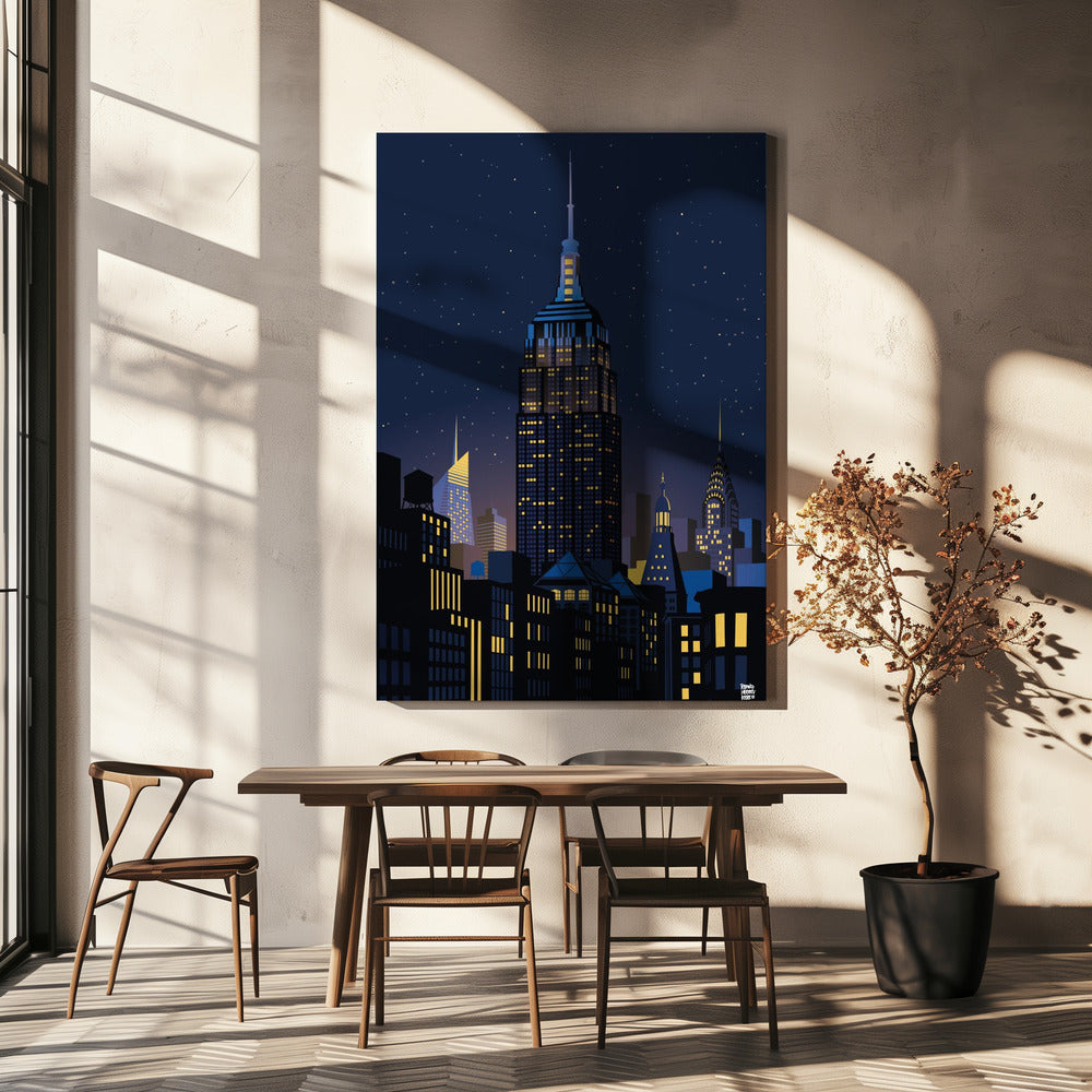 Manhattan de New York la nuit | Tableaux sur Toile