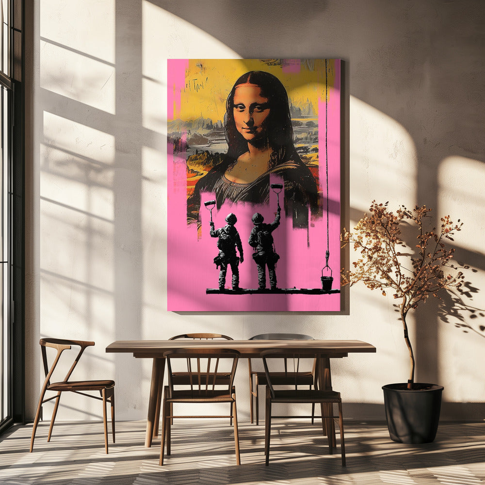 Lyserød Monalisa | Lærredsbilleder