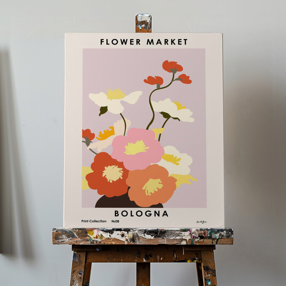 Mercato dei fiori. Bologna | Stampe su Tela