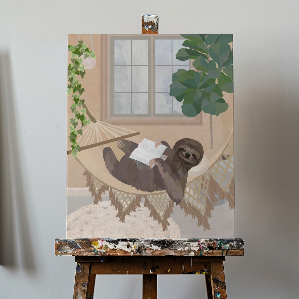 Paresseux paresseux dans un hamac | Tableaux sur Toile
