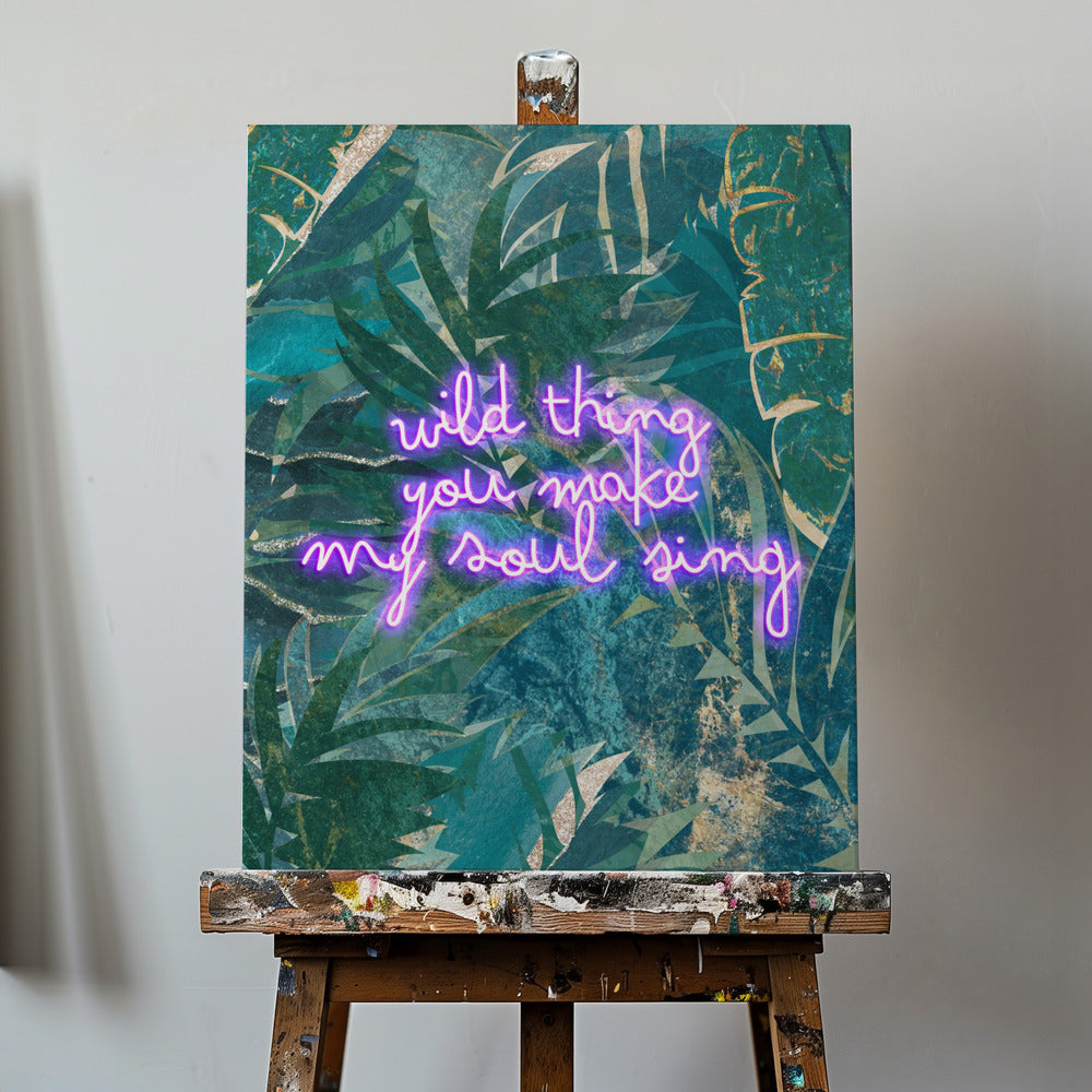 Typografia Neon Jungle | Wydruki na łótnie