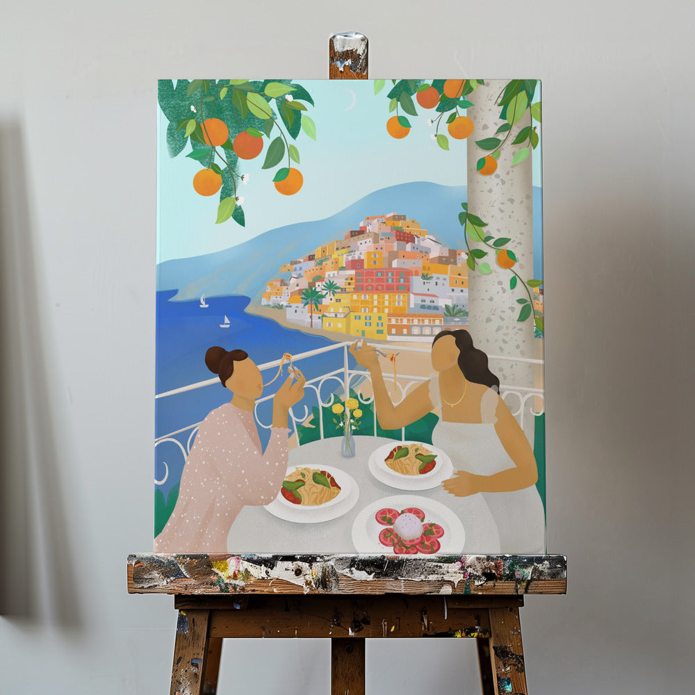 Filles à Positano | Tableaux sur Toile
