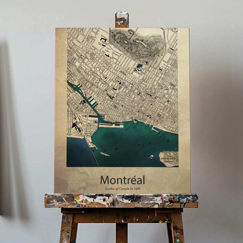 Kaart van Montreal | Canvasprints