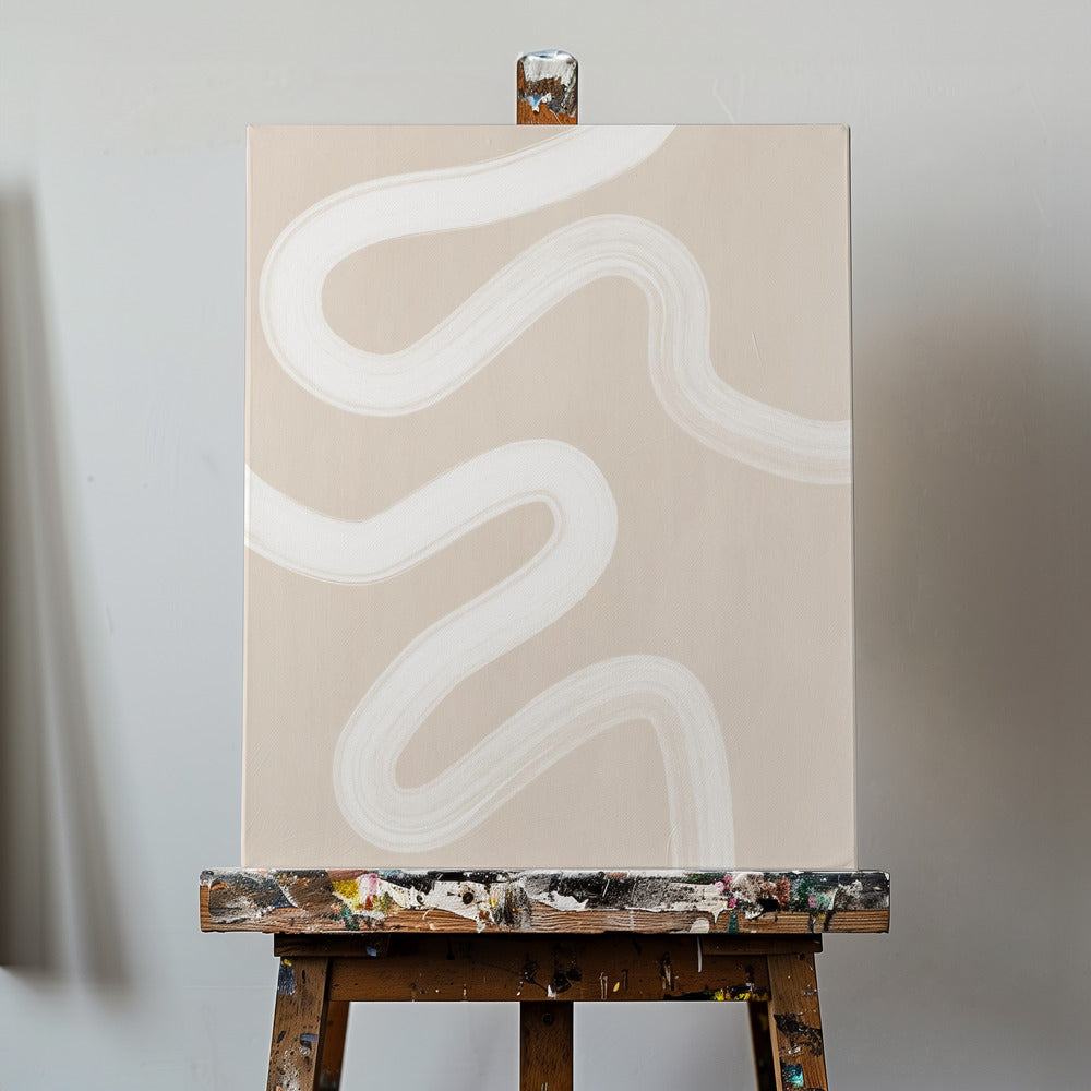 Beige enlinjeteckning | Canvas