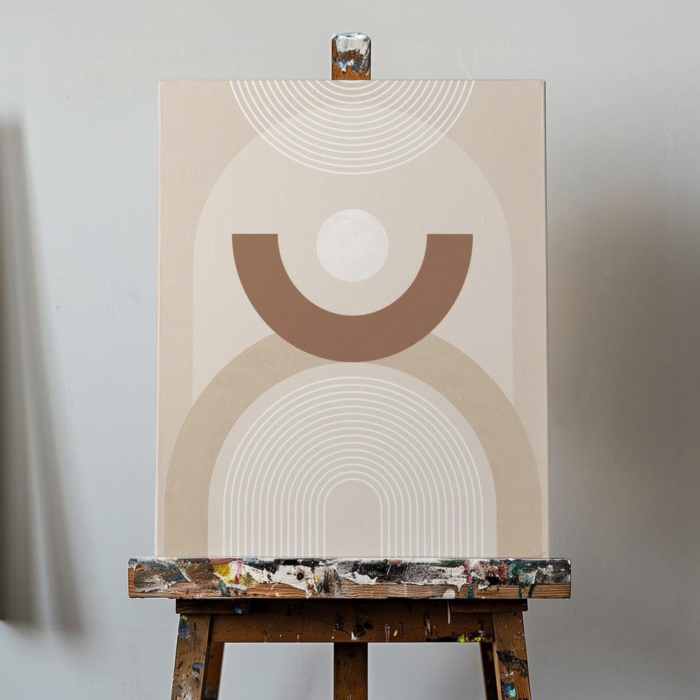 Beige Mitte des Jahrhunderts Poster - Kunstdruck | Leinwand-Bilder