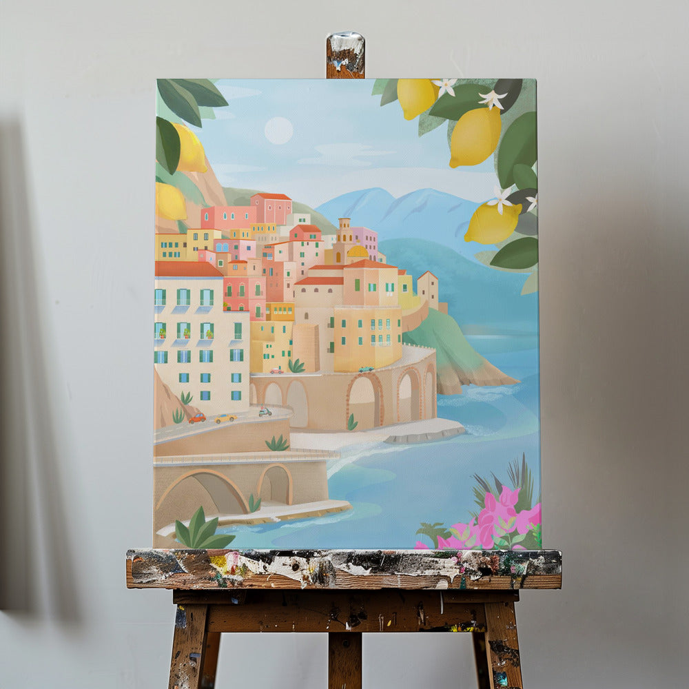 Costa Amalfitana, Italia | Impresiones en Lienzo