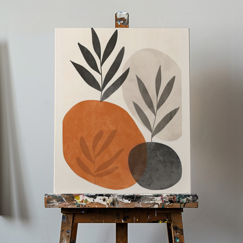 Painted Shapes and Plants 3 | Canvas
