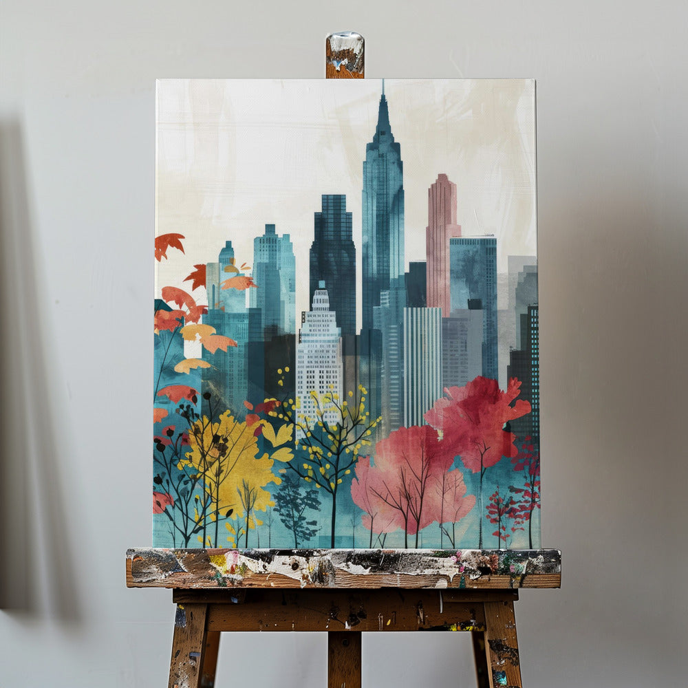 Pittura digitale ad acquerello di New York City (1) | Stampe su Tela