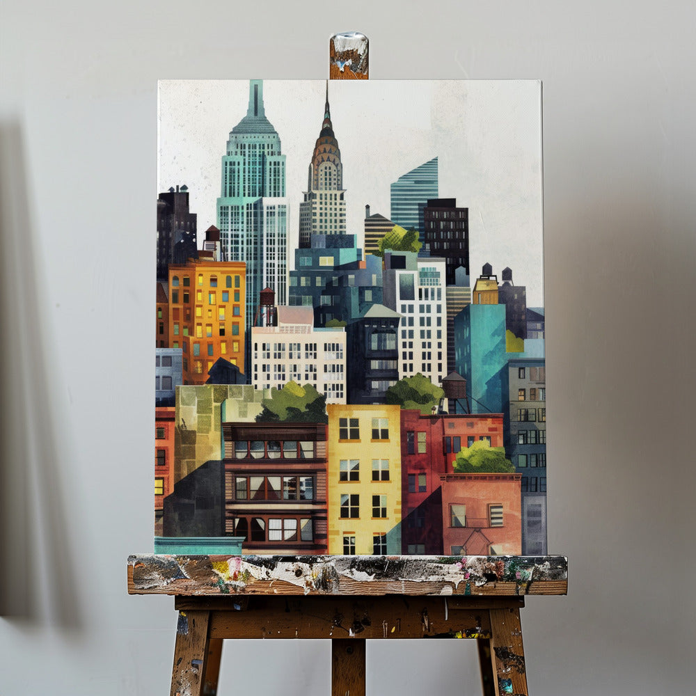 Pittura digitale ad acquerello di New York City (2) | Stampe su Tela