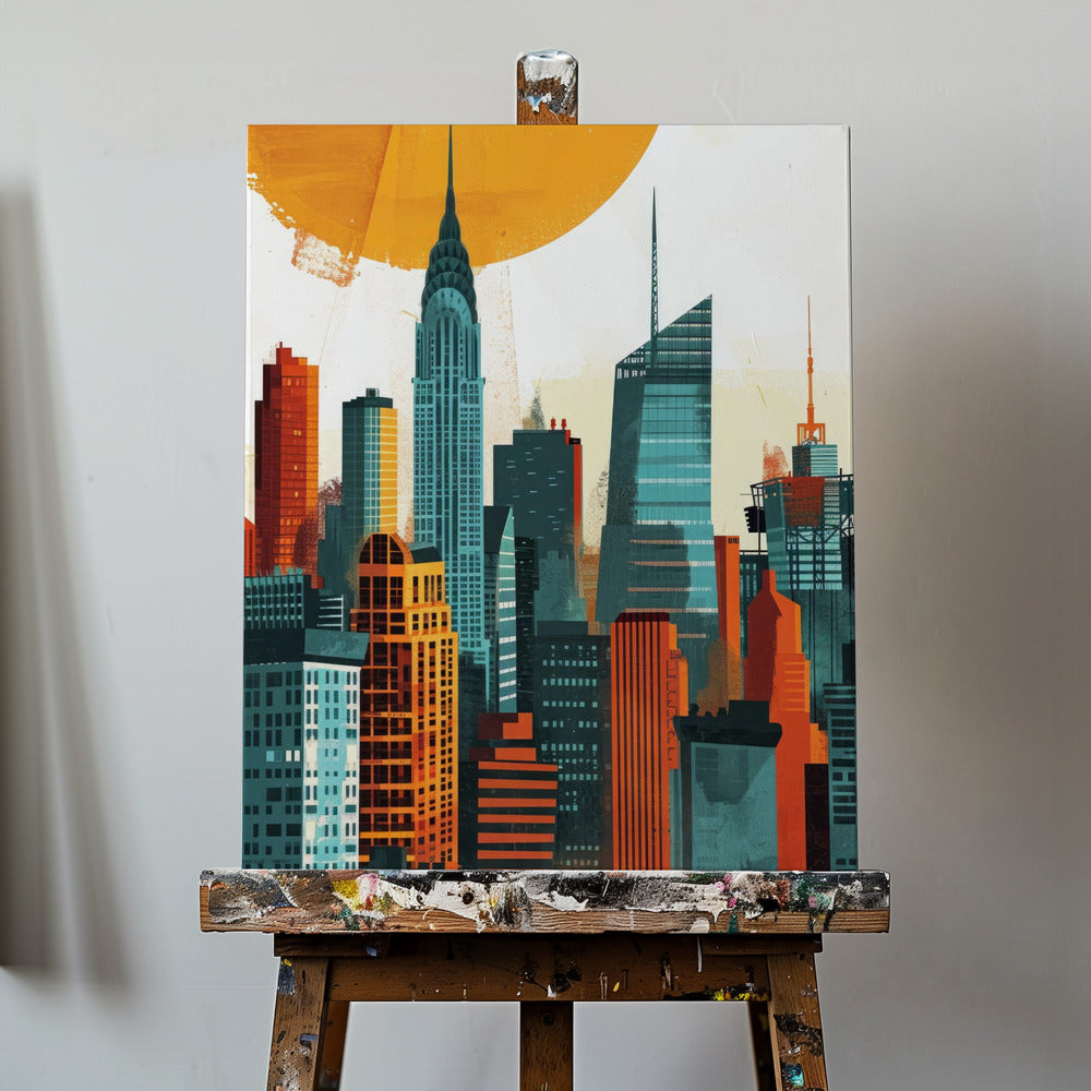 New York City aquarel digitaal schilderij (3) | Canvasprints