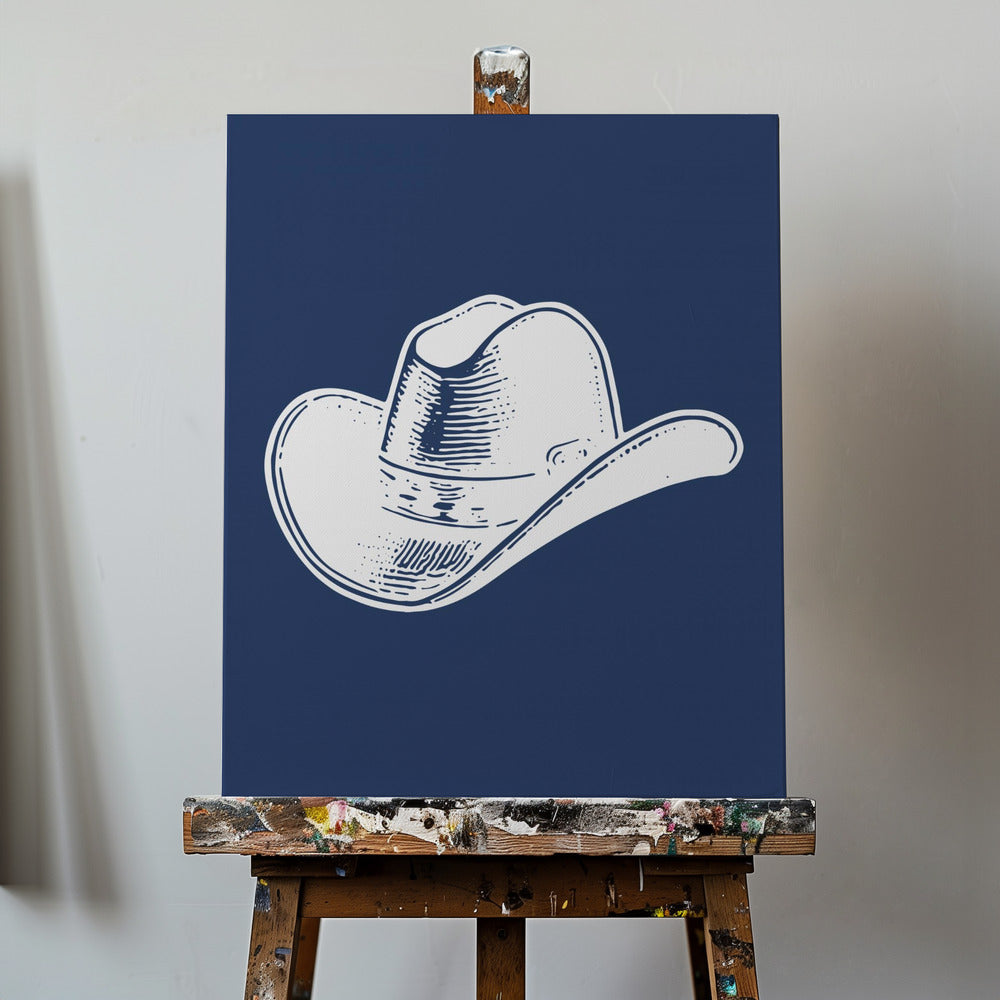 Marineblå cowboyhatt | Lerretsbilder