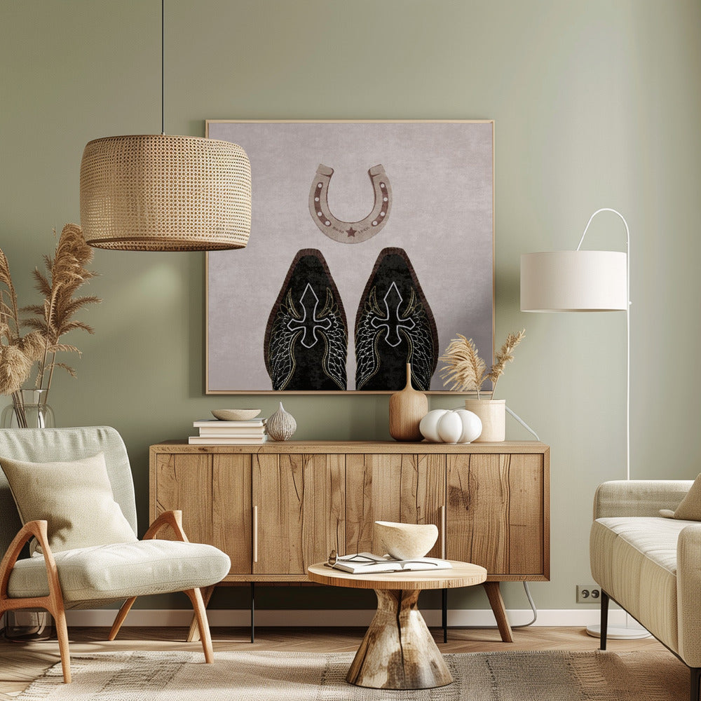 Cowboy Boots and Horseshoe | Canvas