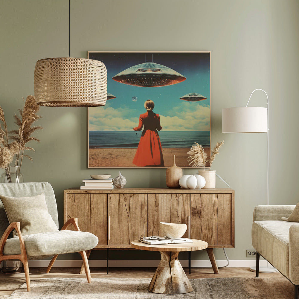 Kolaż artystyczny UFO Skies | Wydruki na łótnie