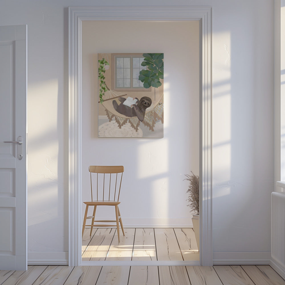 Paresseux paresseux dans un hamac | Tableaux sur Toile