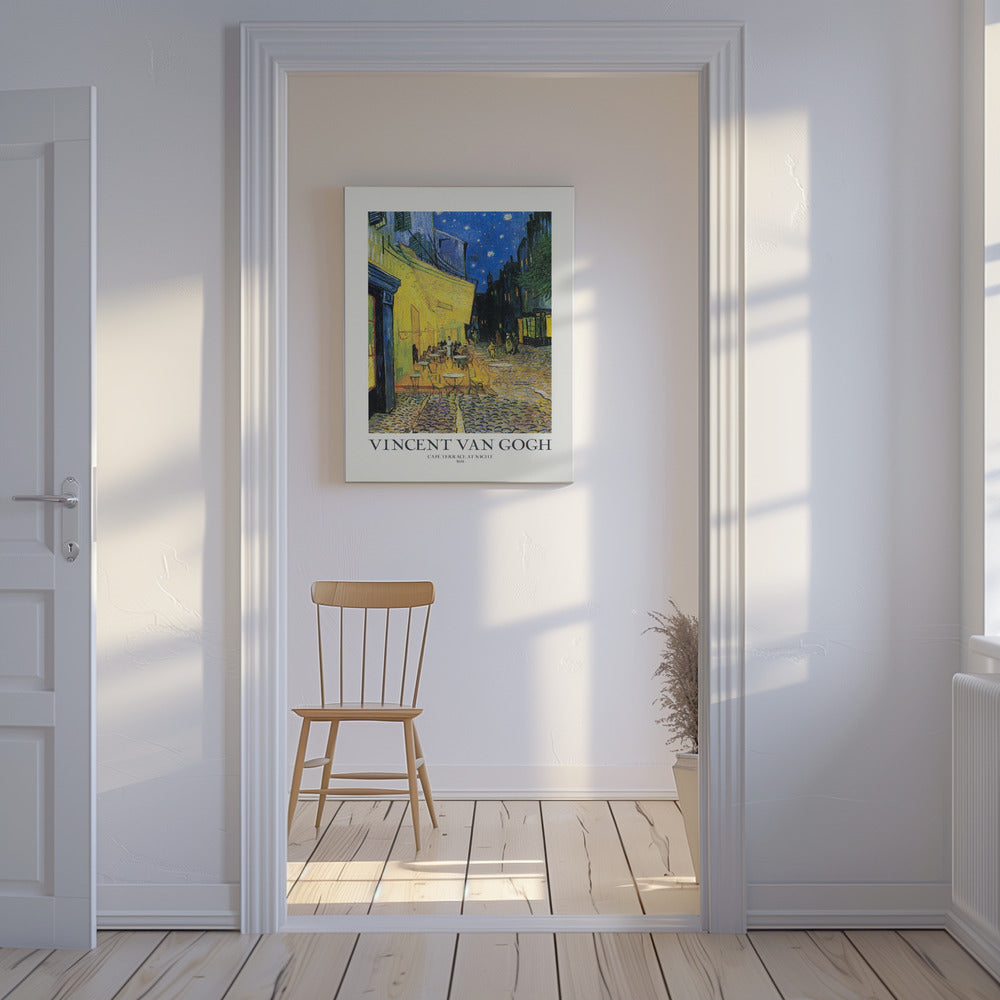 Caféterras bij nacht | Canvasprints