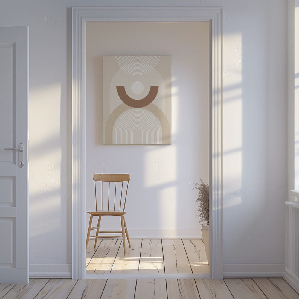 Beige Mitte des Jahrhunderts Poster - Kunstdruck | Leinwand-Bilder