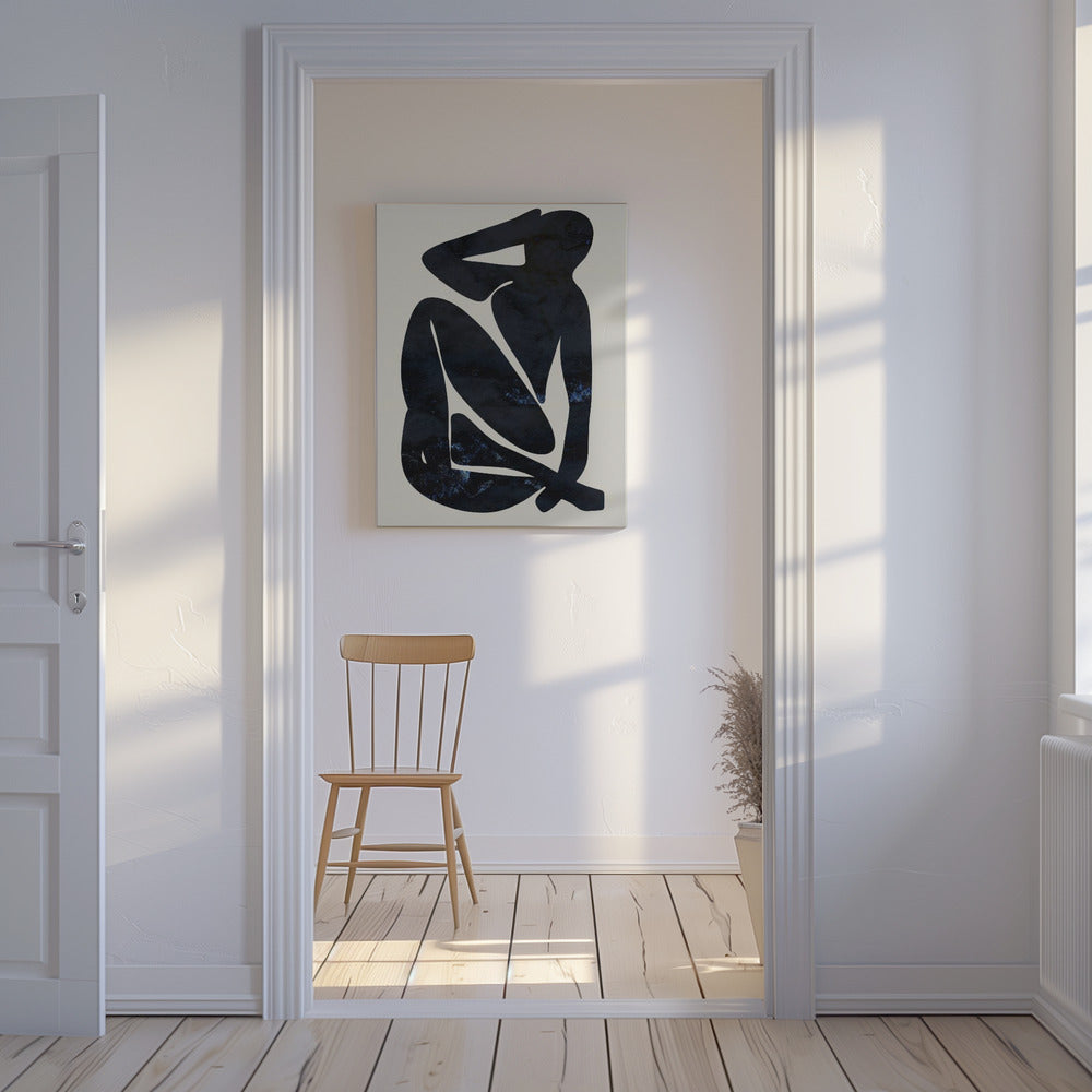 Mörkblå kvinna | Canvas