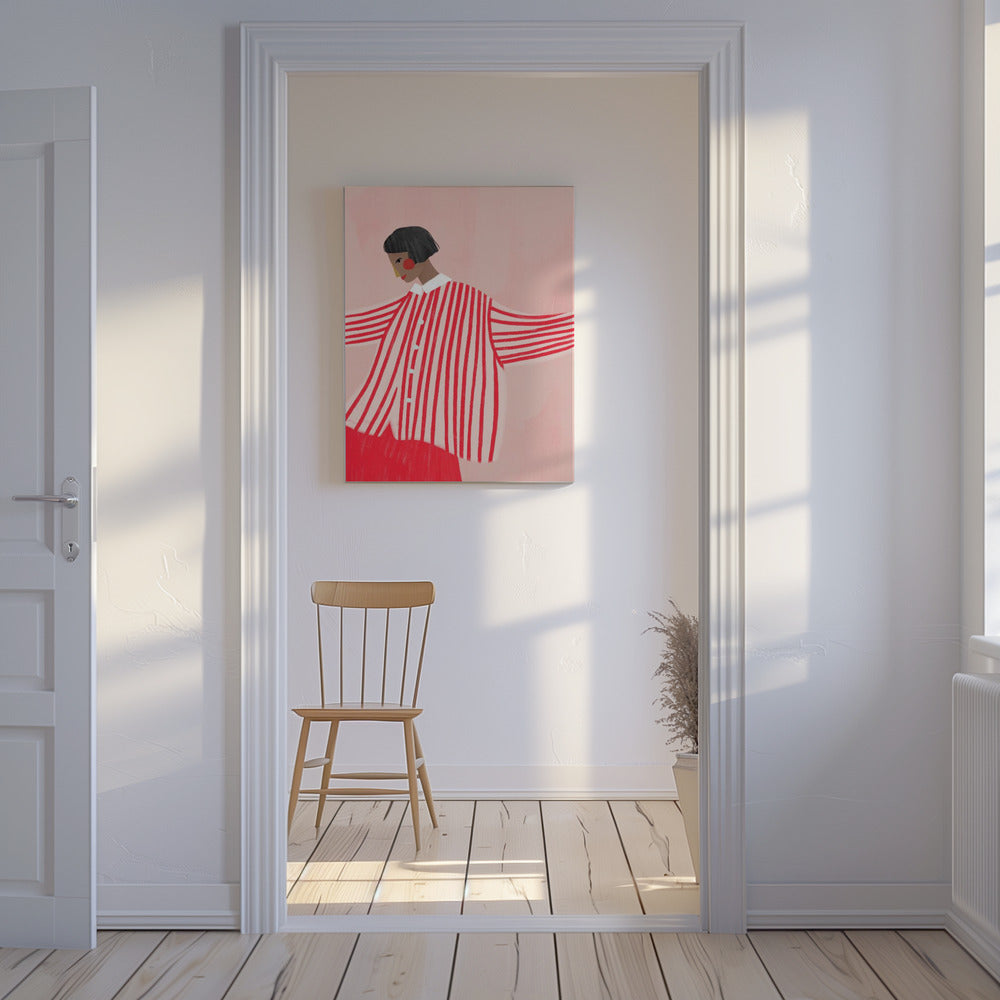 La femme aux rayures rouges | Tableaux sur Toile
