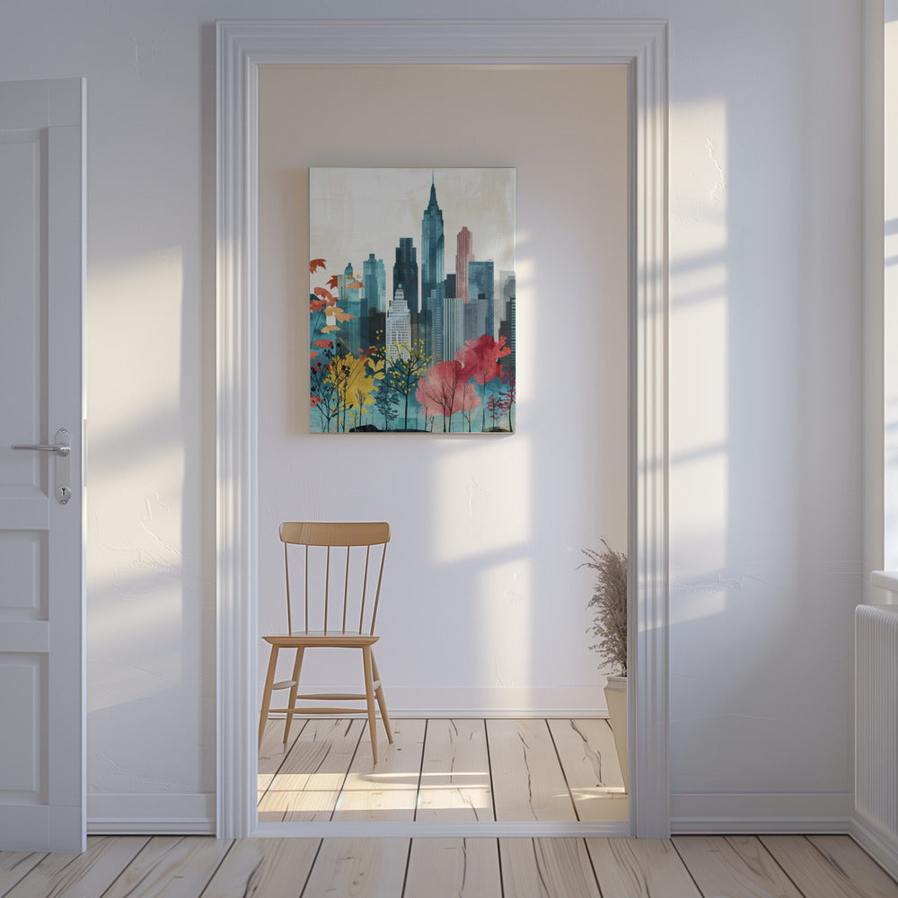 Pittura digitale ad acquerello di New York City (1) | Stampe su Tela