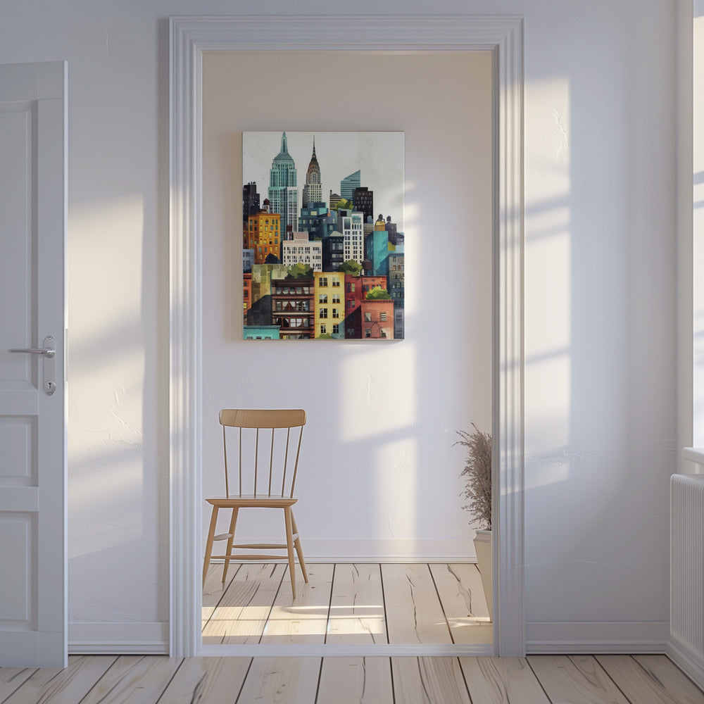 Pittura digitale ad acquerello di New York City (2) | Stampe su Tela