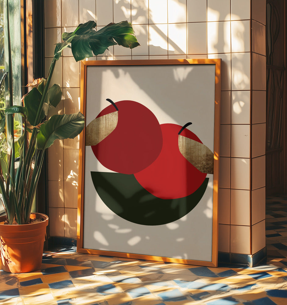 Zwei rote Äpfel | Poster - Kunstdruck