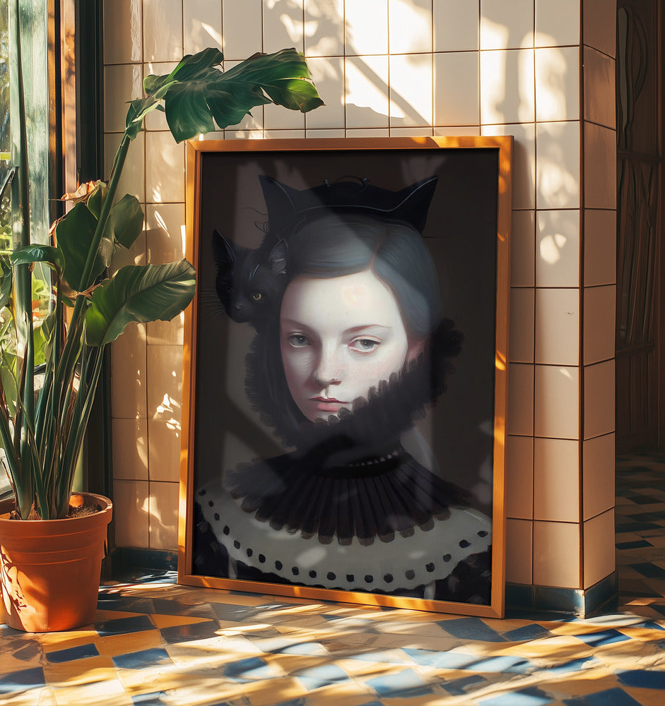 Mevrouw Zwarte Poes | Posters - Kunstdrukken