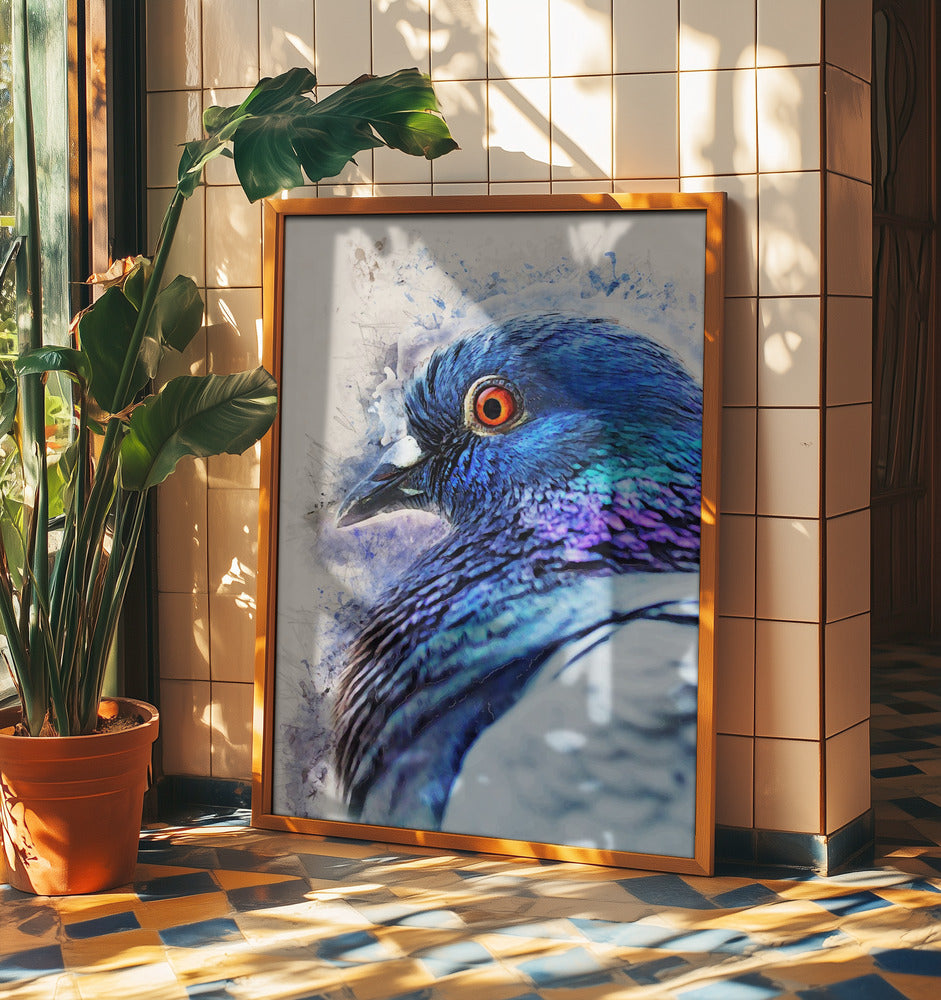 Tiere Vogel Taube Aquarell Tierkunst | Poster