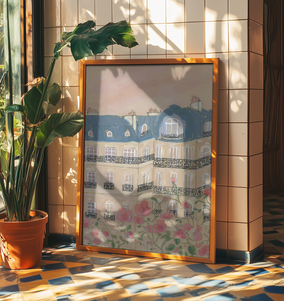 Sunset Over Paris Buildings | Poster