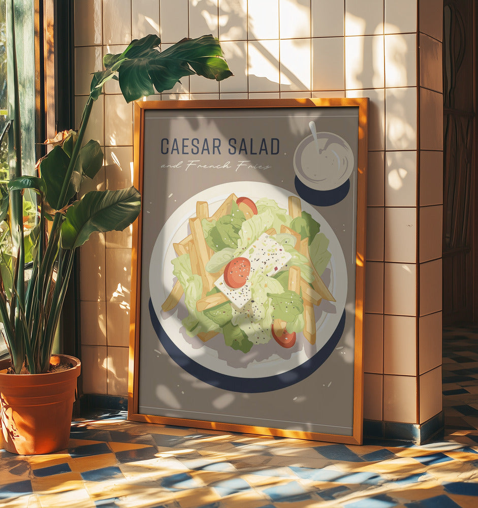 Caesarsallad och pommes frites | Poster