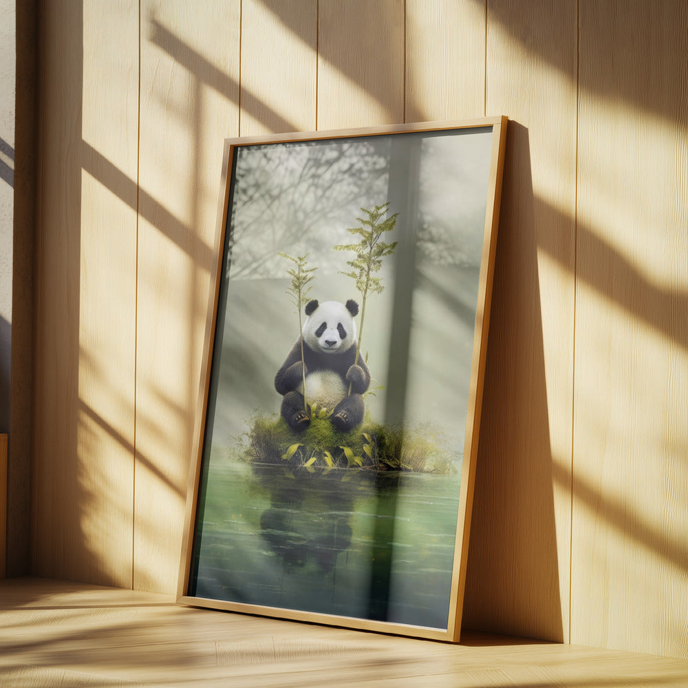 Ensam panda akvarell djurkonst | Poster