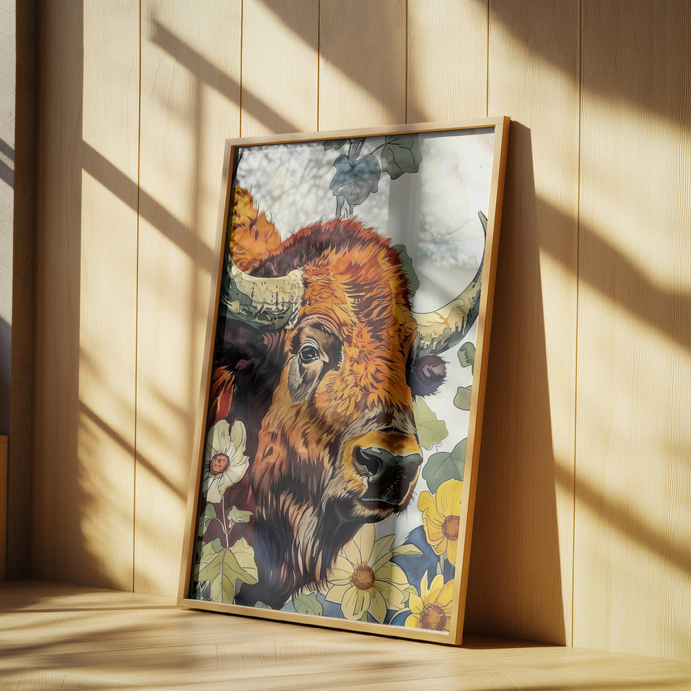 Büffel-Aquarell-Tierkunst 2 | Poster