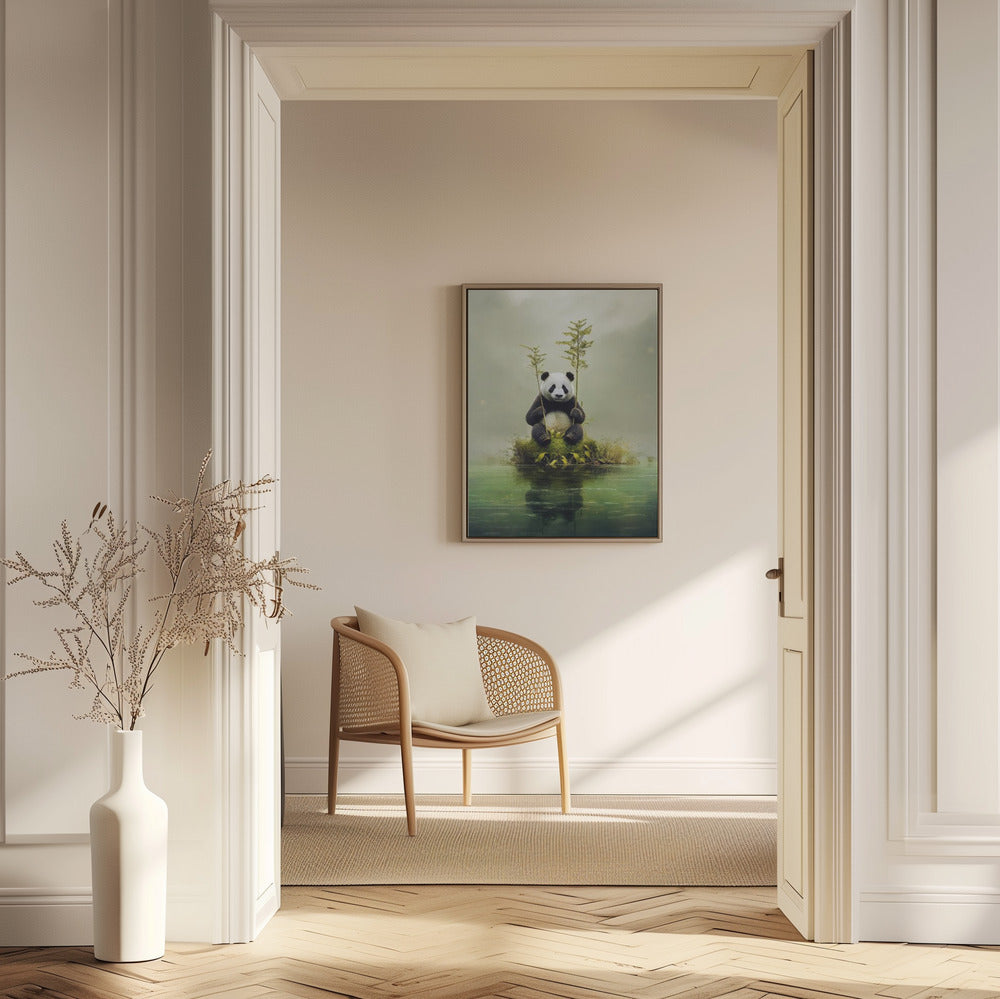 Ensam panda akvarell djurkonst | Poster