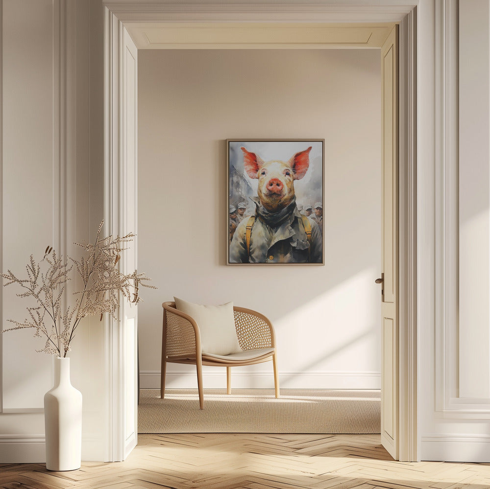 Schwein 1984 Aquarell Tierkunst | Poster