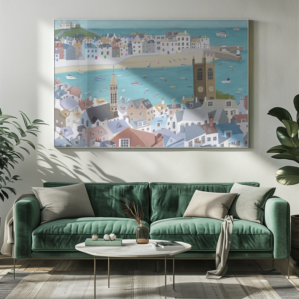 Kaunis St Ives, Cornwall, Iso-Britannia, taiteilija Carla Daly | Canvastaulut