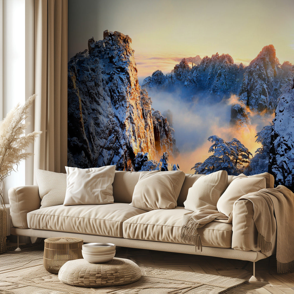 Solopgang ved Huang Shan-bjerget | Fototapeter