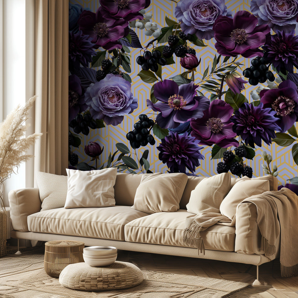 Arte gótico_lila dorado | Papel Pintado Fotográfico