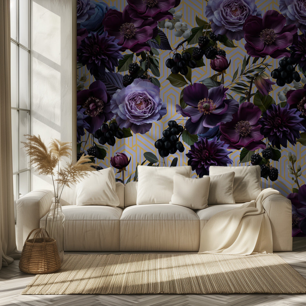 Arte gótico_lila dorado | Papel Pintado Fotográfico