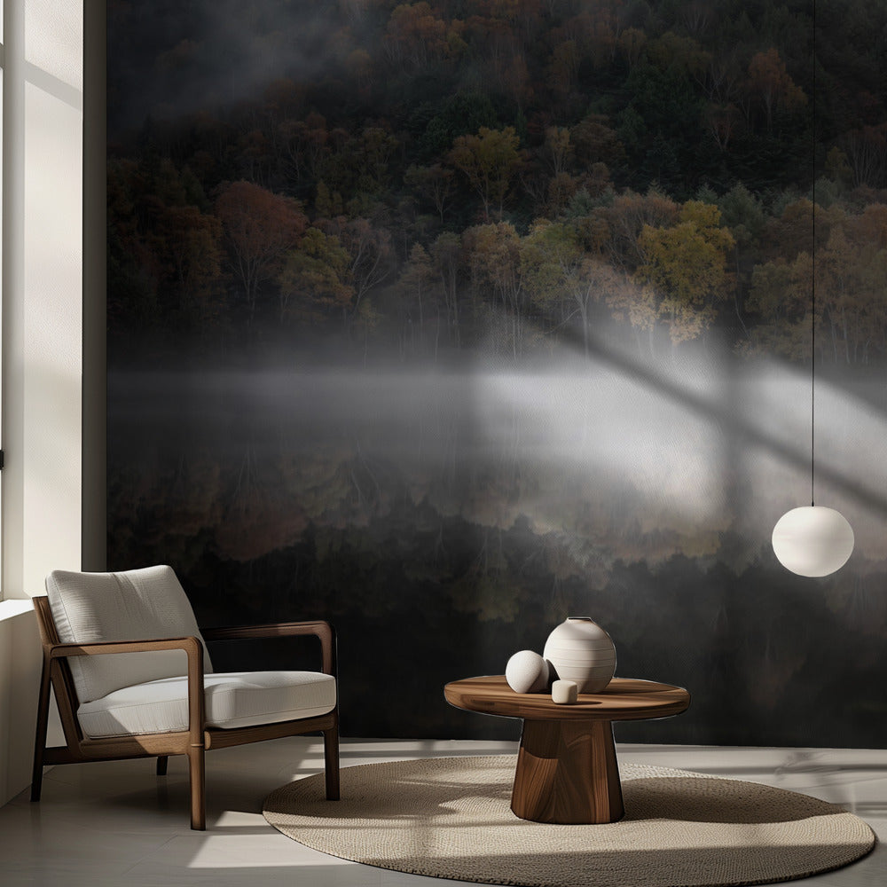 De mystieke vijver in de herfst | Fotobehang