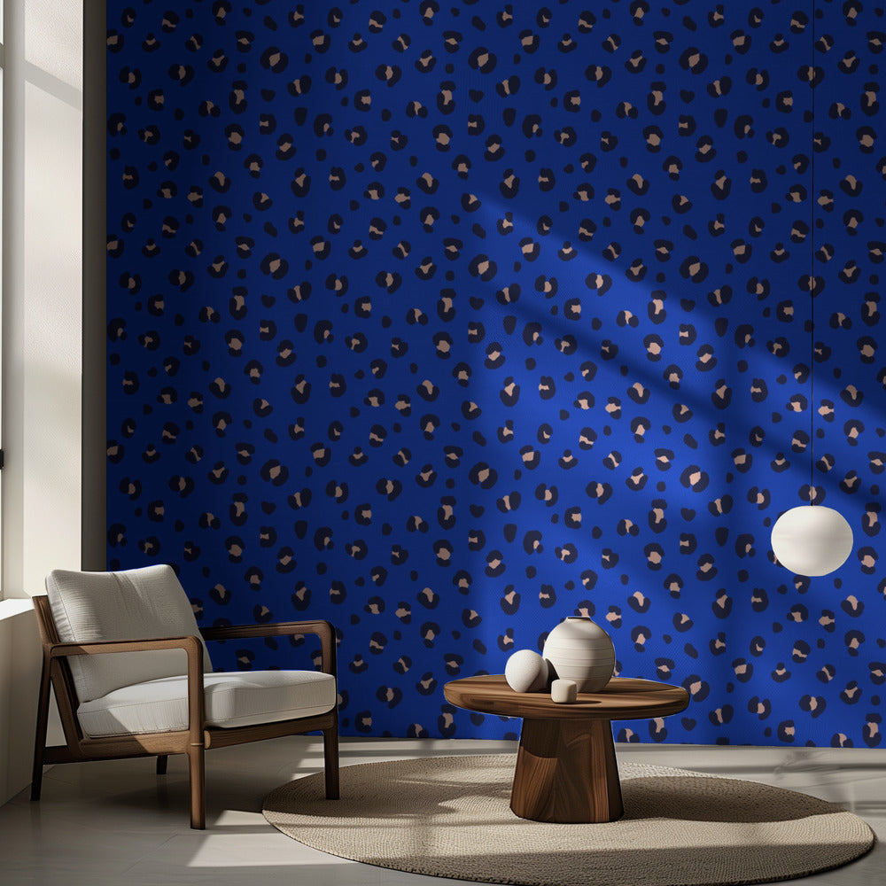 Leopard Pattern in Blue and Pink (pattern design) | Wallpaper