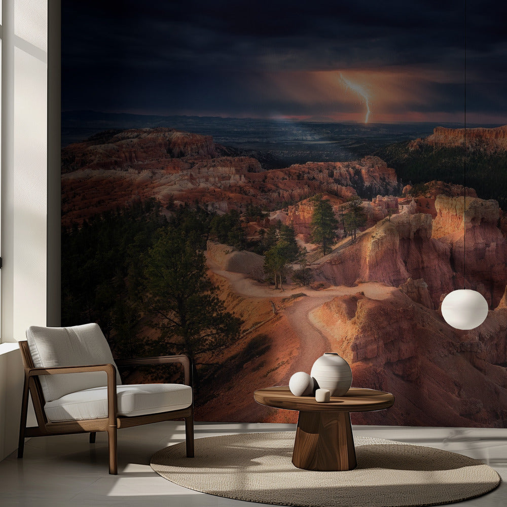Blixtar över Bryce Canyon | Fototapet