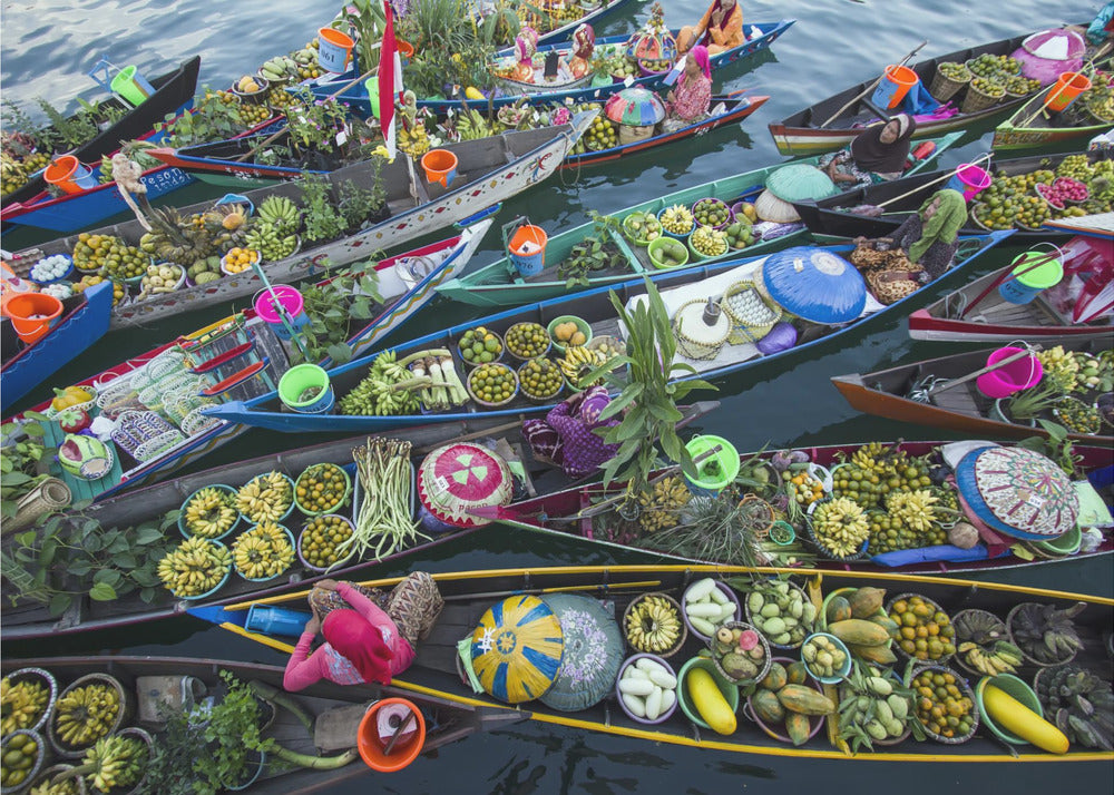 Banjarmasins flytande marknad | Fototapet