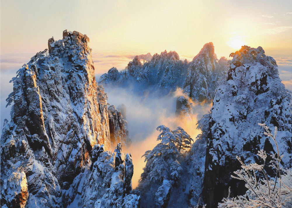 Solopgang ved Huang Shan-bjerget | Fototapeter